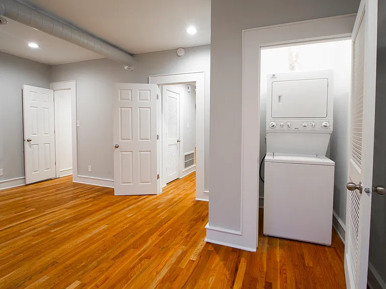 Washer and dryer included in upstairs bedroom closet