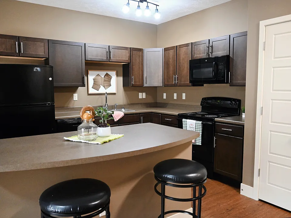 Energy efficient appliances and updated lighting in a unit at The Sterling.