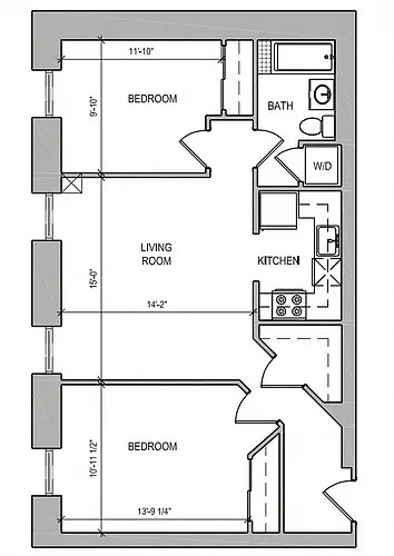 Floor plan HC-03 Two Bedroom