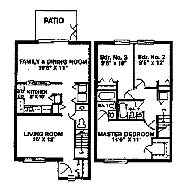 Floor plan 3 Bedroom Townhouse
