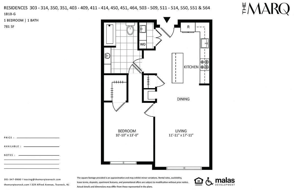Floor plan 1B1B-G