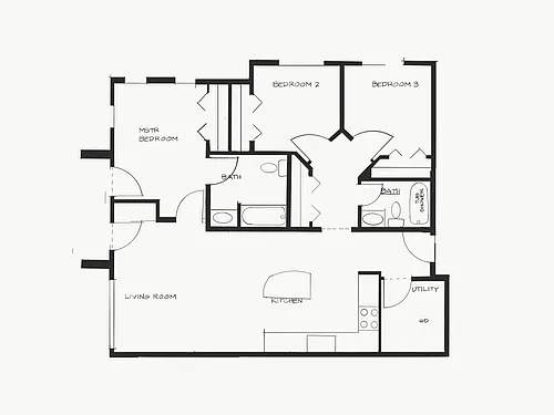 Floor plan Three Bedroom