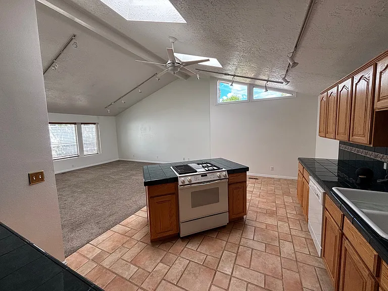 kitchen & living room
