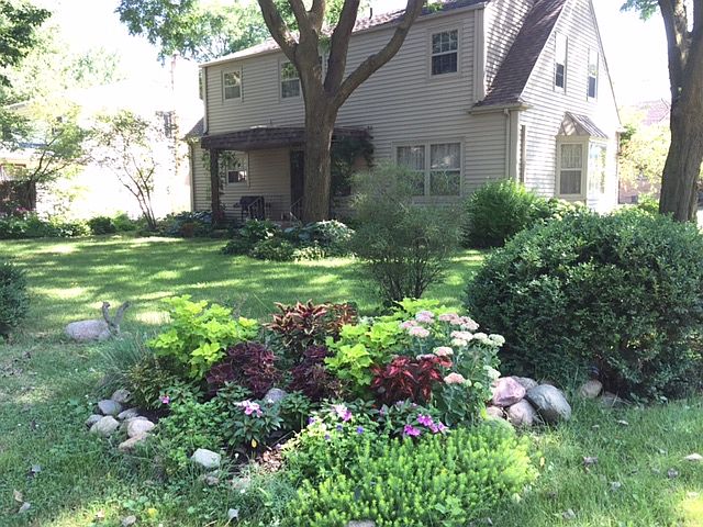 Perennial gardens in summer