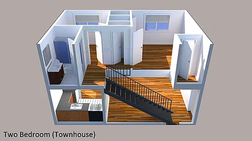 Floor plan 2 Bed Townhouse Style