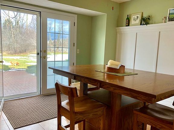 French doors to brick patio