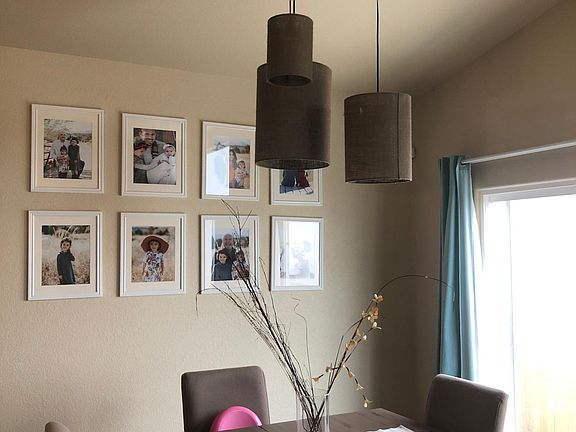 Dining space right off the backyard slider