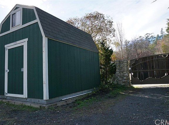 Large storage shed near entry gate.