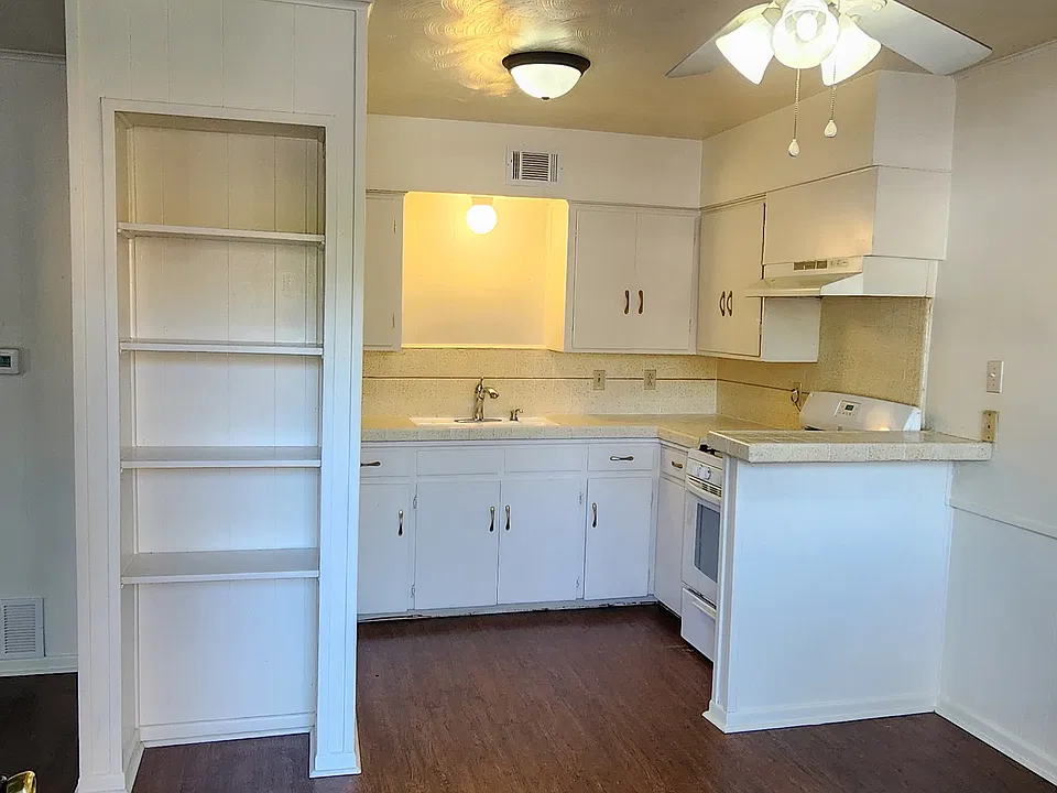 open dining and kitchen space