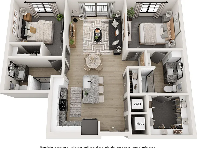 Experience the seamless design of this contemporary apartment layout, perfect for modern living. Experience the seamless design of this contemporary apartment layout, perfect for modern living.