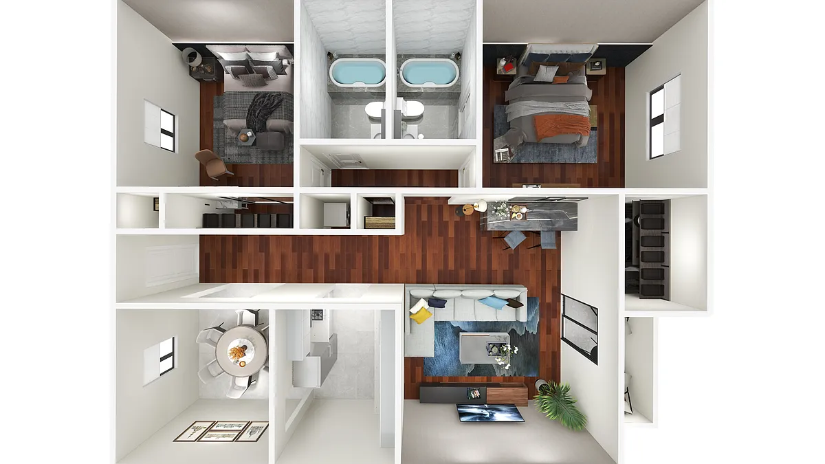 Floor plan Sequoia - 2 Bed 2 Bath