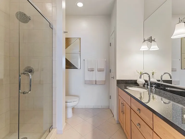 Spa bathrooms with ceramic tile flooring
