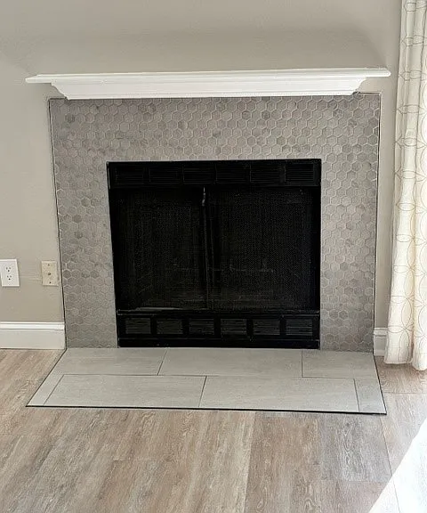 Wood burning fireplace