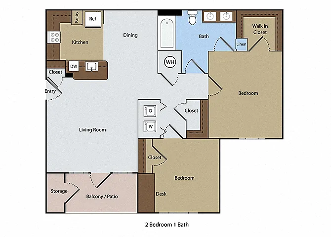 Floor plan Gleneagle 2 BR 1 BA