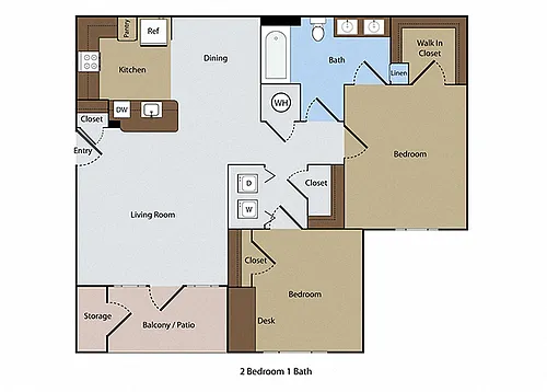 Floor plan Gleneagle 2 BR 1 BA