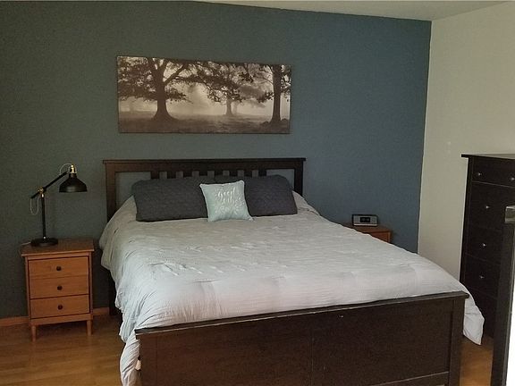 Good sized master bedroom  is on the upper floor and has a full bath and walk in closet.
