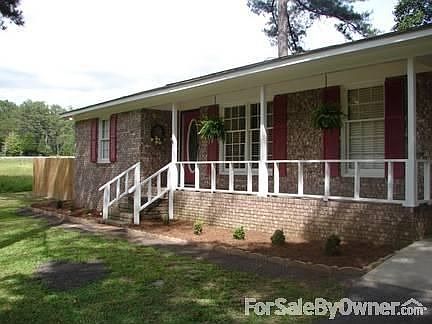 Newly landscaped stone flower beds