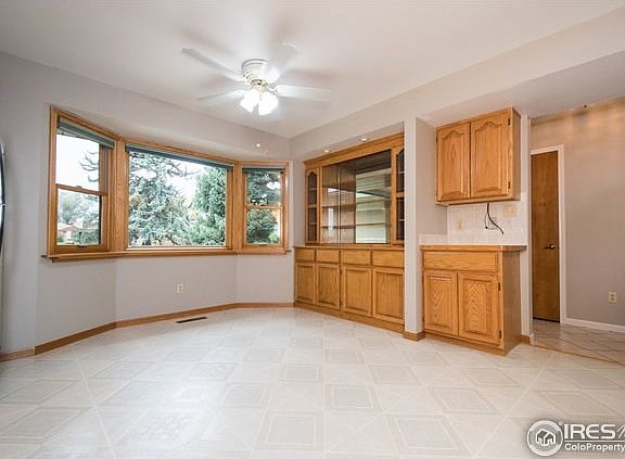 An eat in kitchen nook and built in