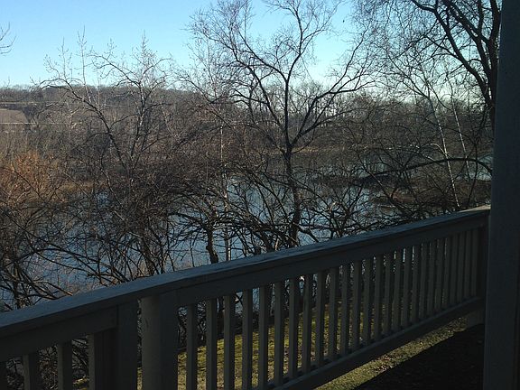 Long deck overlooks river