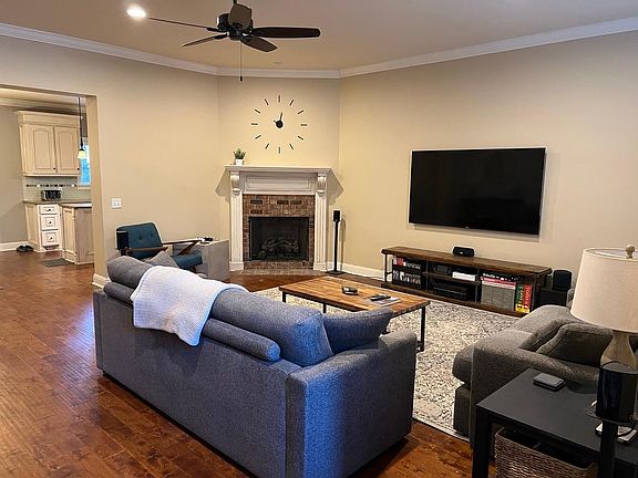 Living Room: Updated with removal of built in media console to allow large TV to wall mount
