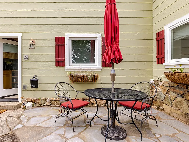 This is your private outside dining set up.