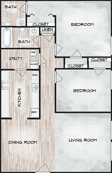 2 Bedroom Floorplan 2 Bedroom Floorplan