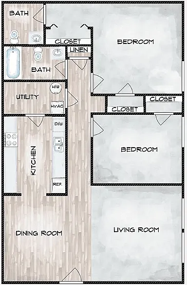 Floor plan Platinum 2BR 2BA