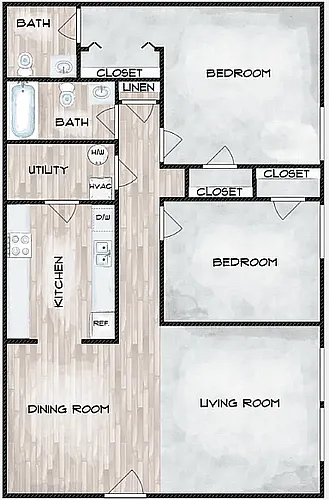 Floor plan Platinum 2BR 2BA