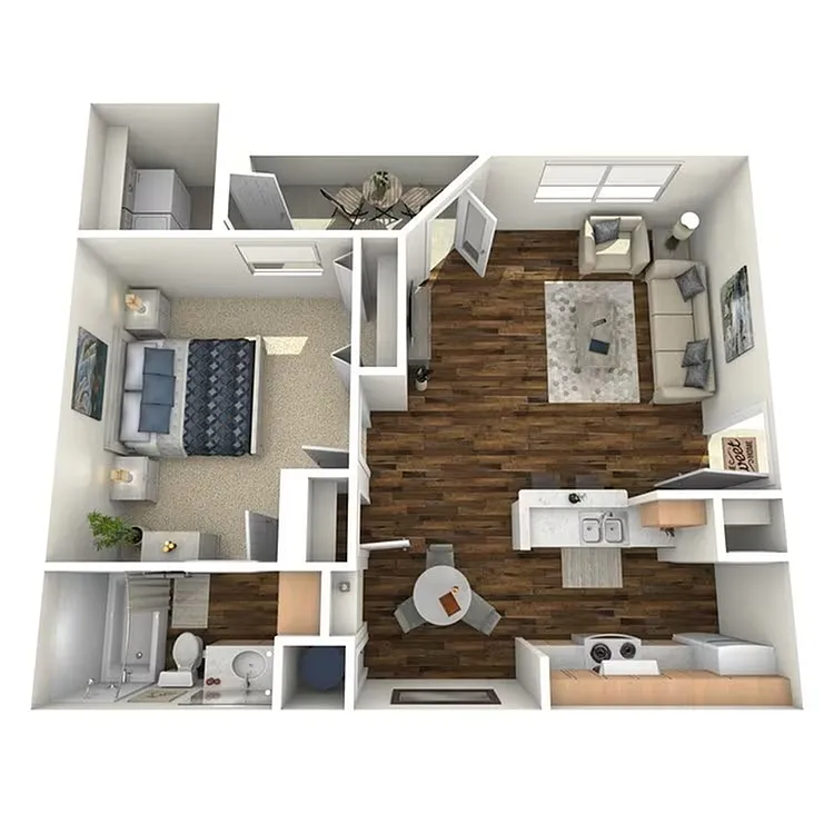 Floor plan 1 Bedroom 1 Bath A2