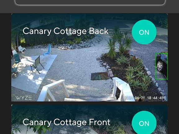 Security camara focused solely on the front and the back door. (Screen shot)