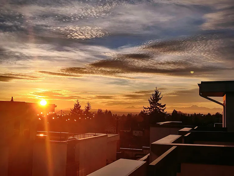 Sunset on rooftop