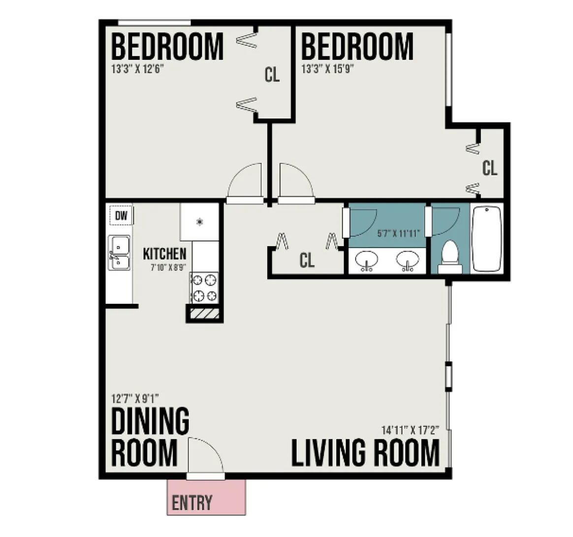 Floor plan Two Bedroom