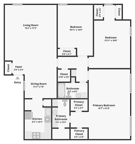 Floor plan 3BR Upstairs