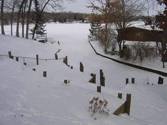Back yard view of the canal to the lake