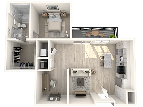 Floor plan A4.1 | One Bedroom, One Bathroom + Den