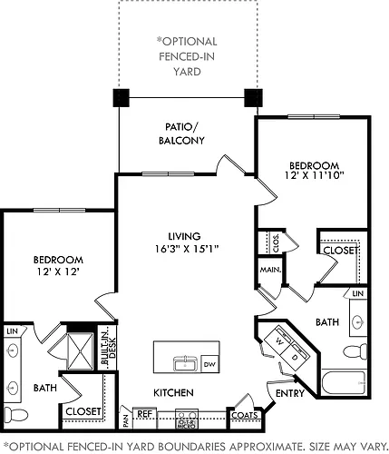 Floor plan Freedman with Fenced-In Yard