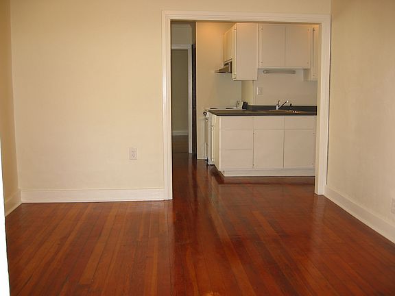 Hardwood floors throughout, except for the bathroom