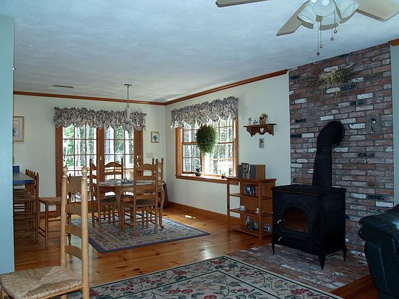 Living room with cozy Wood stove