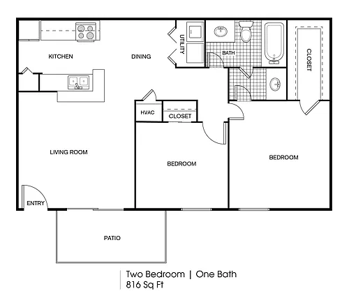 Floor plan 2 bedroom 1 bath