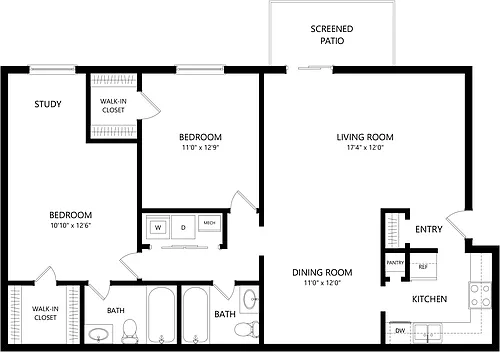 Floor plan Two Bedroom B