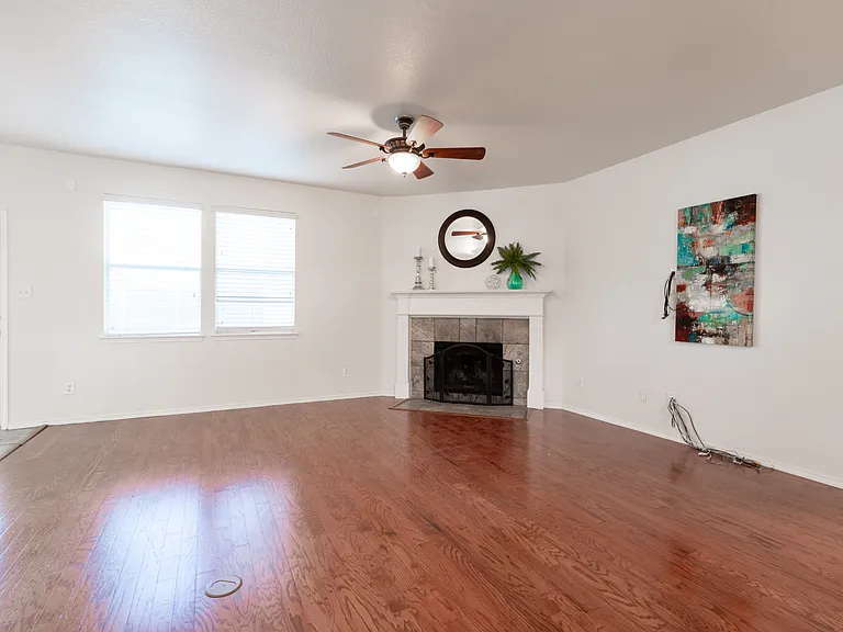 Family room overlooking backyard