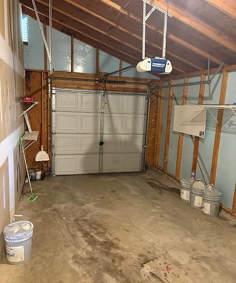 garage from inside home