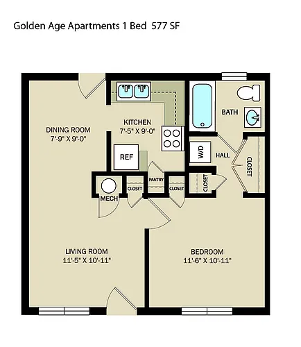 Floor plan 1 Bedroom