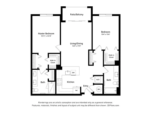 Floor plan 2 Bed / 2 Bath