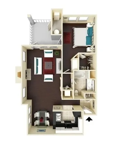 Floor plan 1X1-856