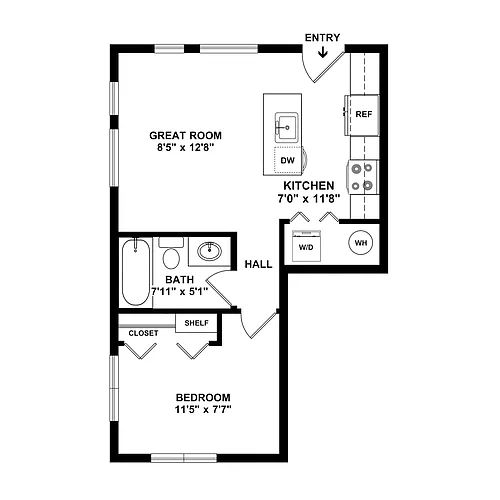 Floor plan One Bedroom