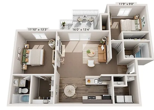 Floor plan 2X2L-950
