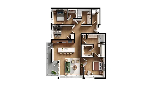 Floor plan 2BR + DEN-G