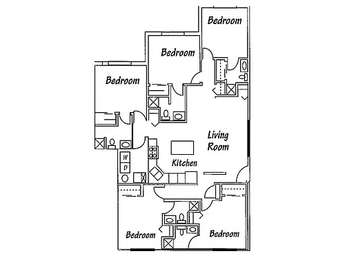 Floor plan Flat - 5 bed 5 bath