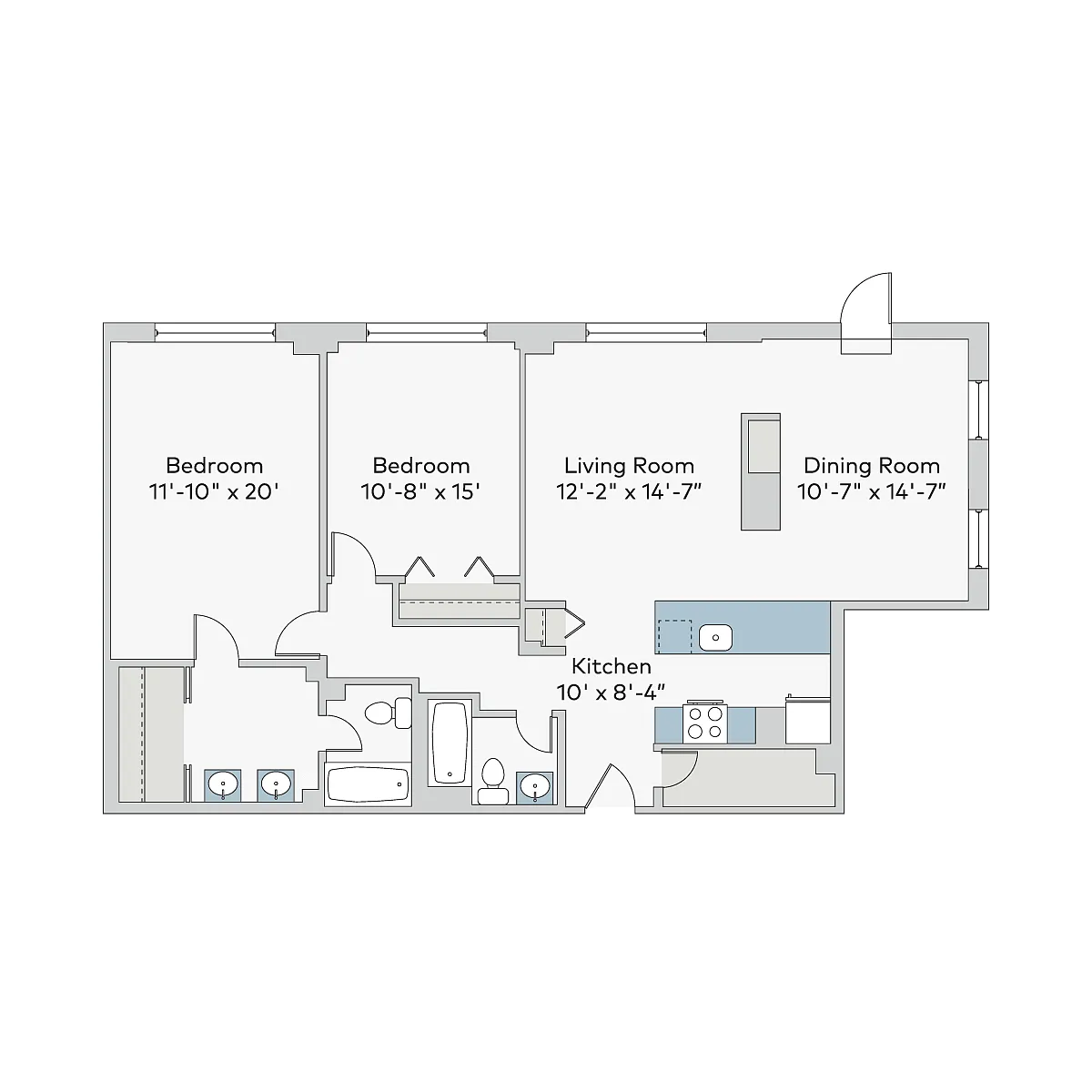 Floor plan mon-2bb